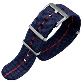 1973 British Military Watch Strap: AIRBORNE Elastic - Blue / Red