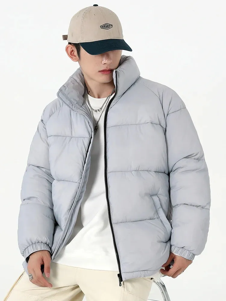 2023 New Winter Men's Parkas Korean Fashion Stand Collar Thick Warm Puffer Jacket Casual Windbreaker Thermal Padded Coat