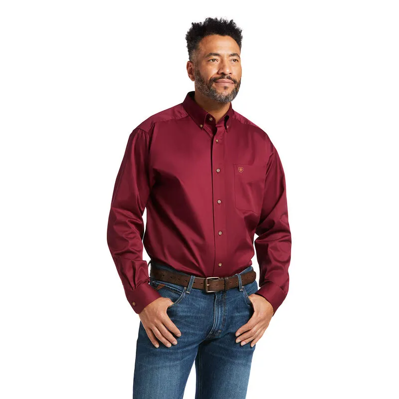 Ariat Mens L/S Solid Twill Classic Fit Shirt Style 10012635