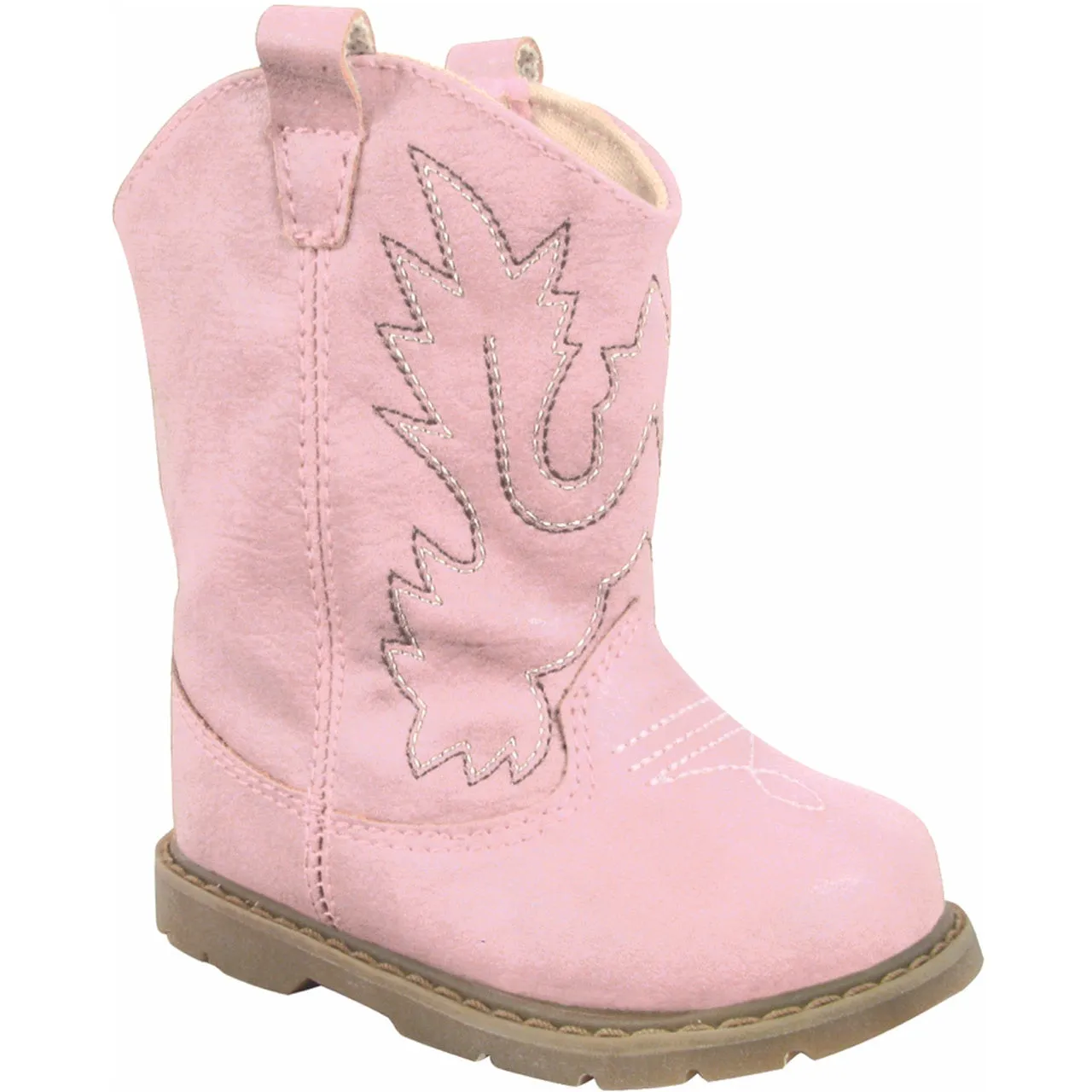 Baby Deer Miller Toddler Pink Cowboy Boots w/ Round Toe 6912