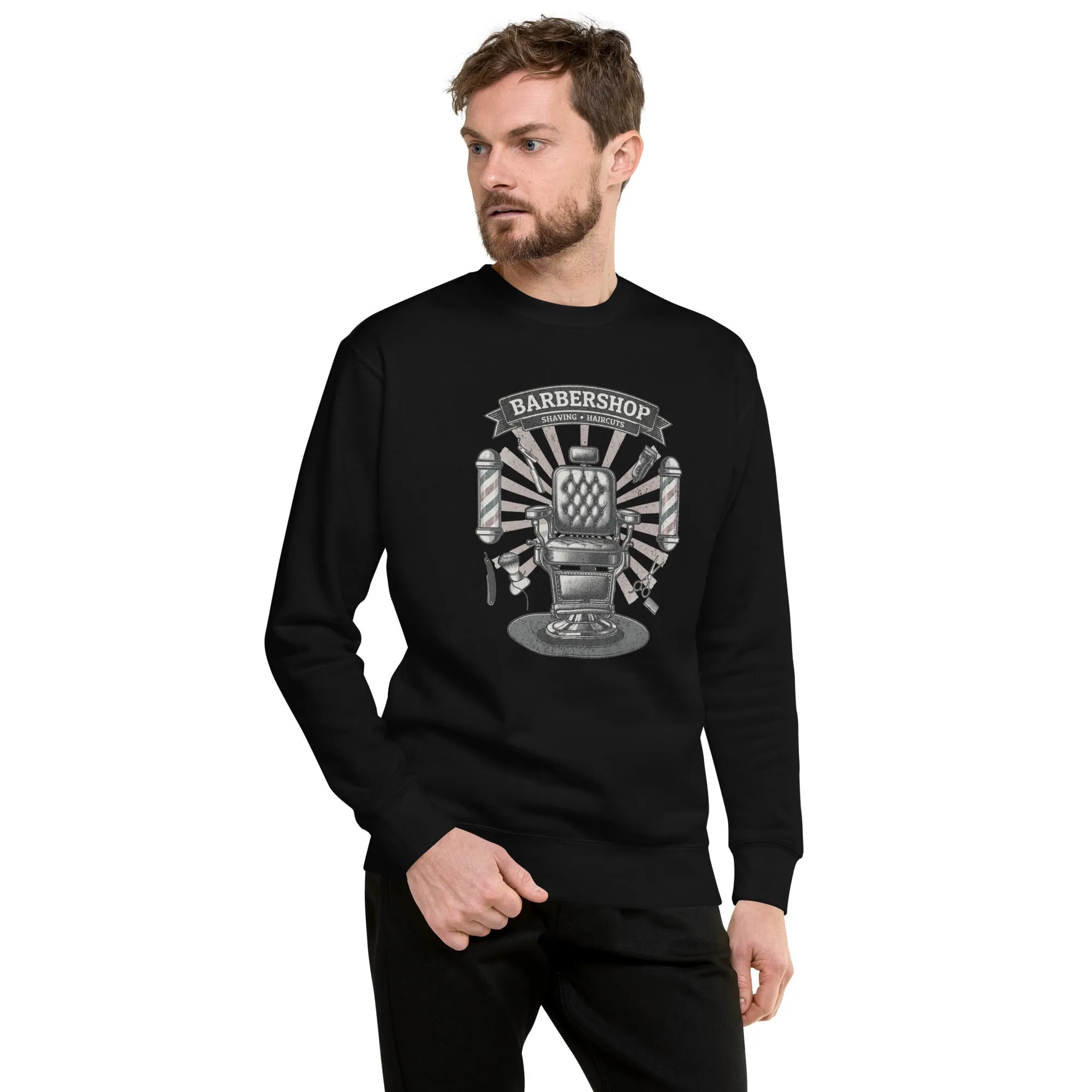 Barbershop Unisex Premium Sweatshirt - StyleMZ