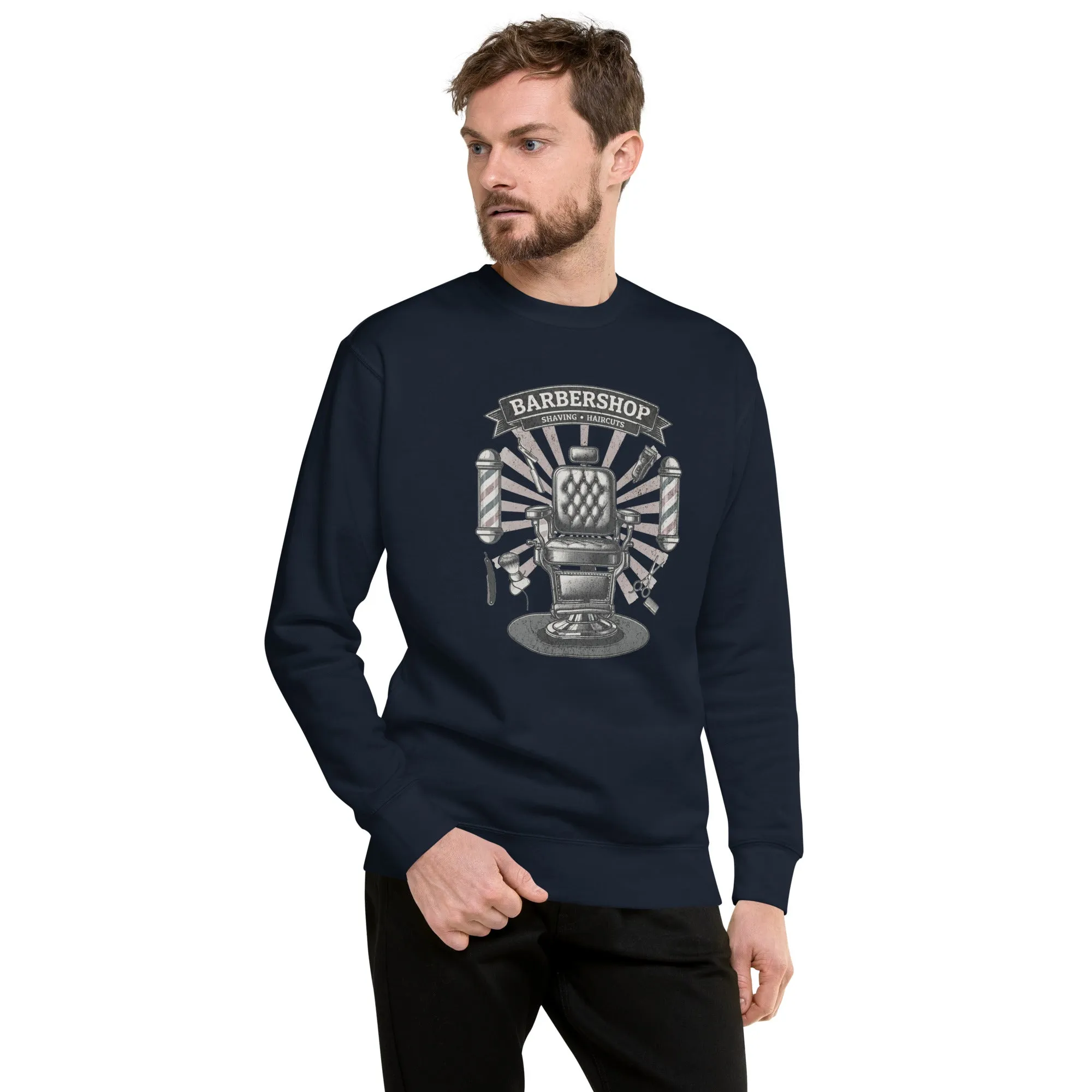 Barbershop Unisex Premium Sweatshirt - StyleMZ