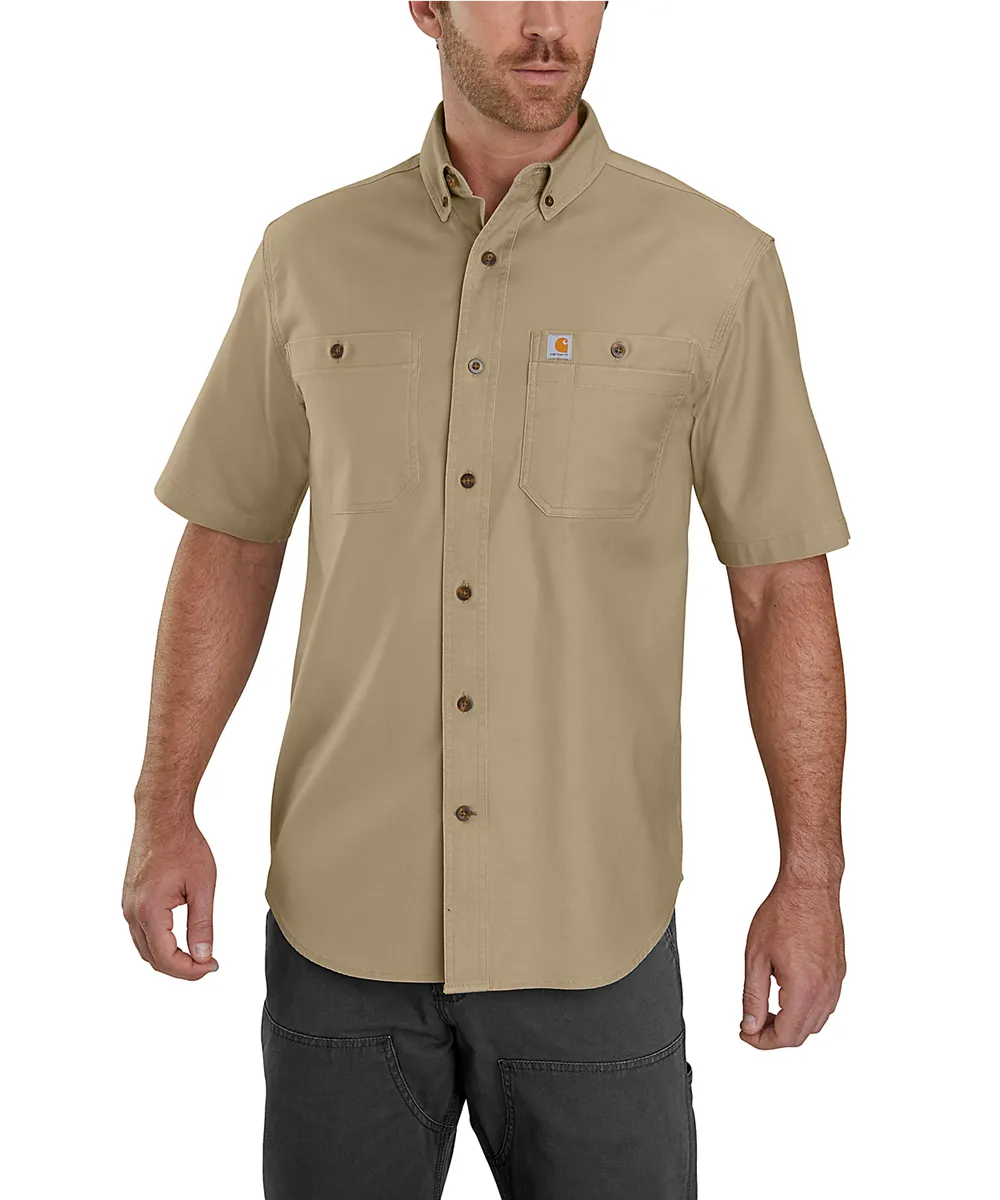 Carhartt Men's Rugged Flex Rigby Short Sleeve Work Shirt - Dark Khaki