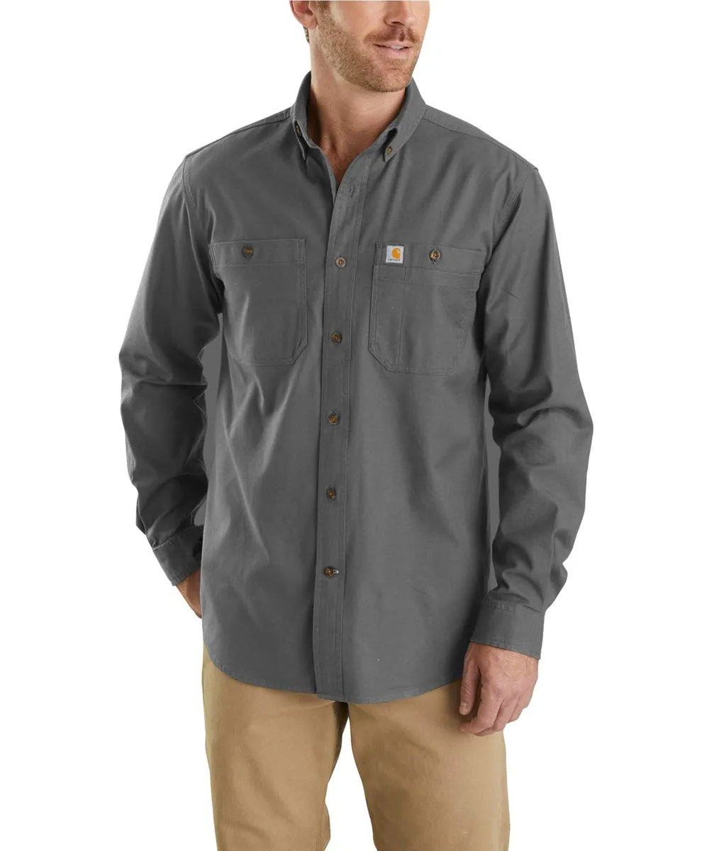 Carhartt Rugged Flex Rigby Long Sleeve Work Shirt - Gravel