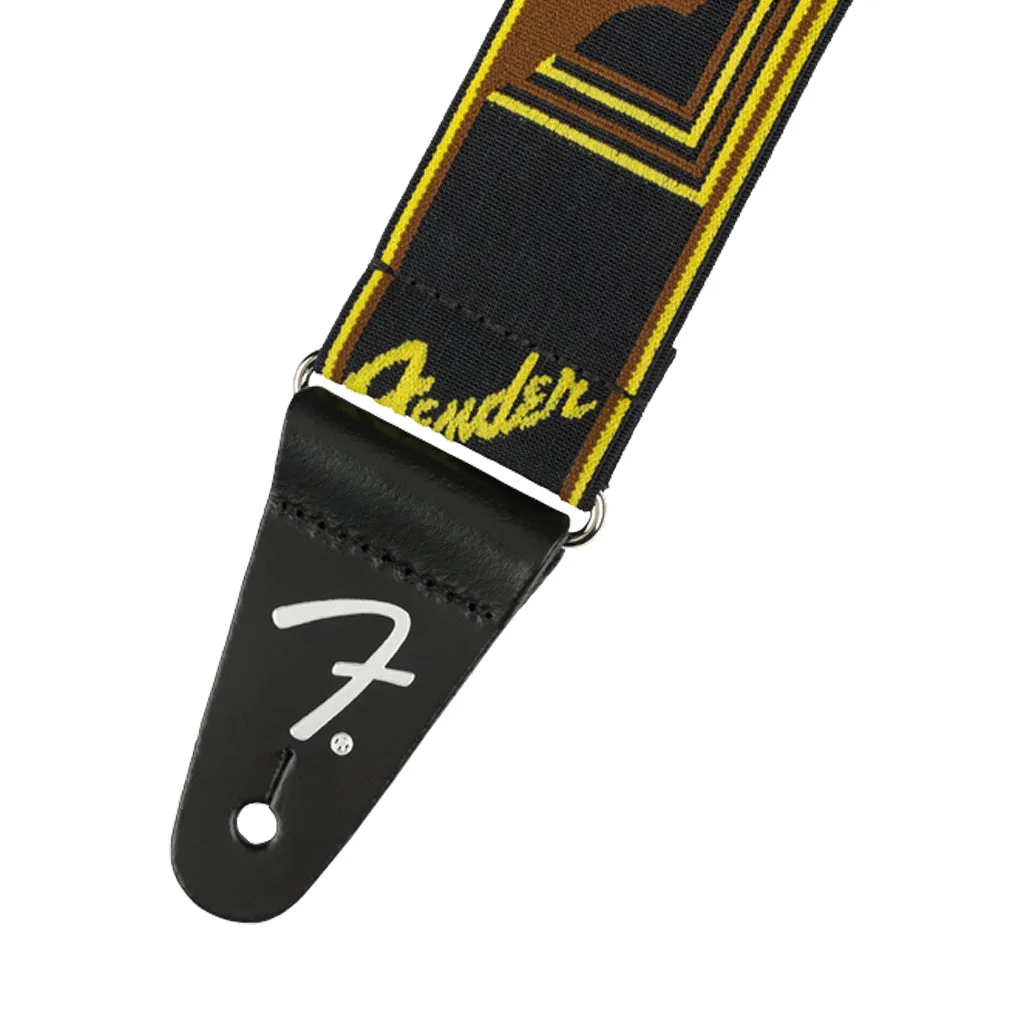 Fender Weightless Mono Strap - Black/Yellow/Brown