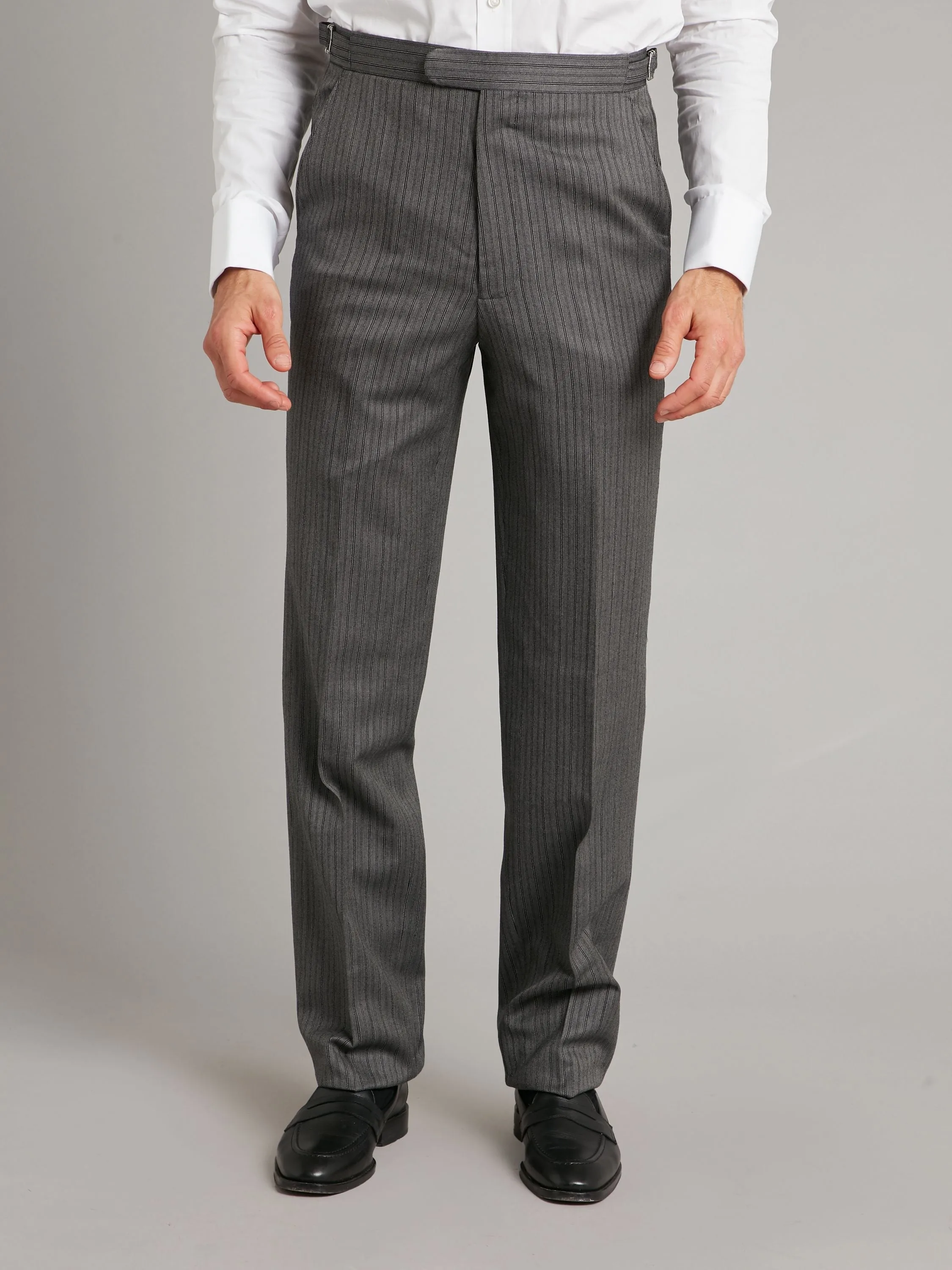 Flat Front Luxury Morning Pants- Light Grey