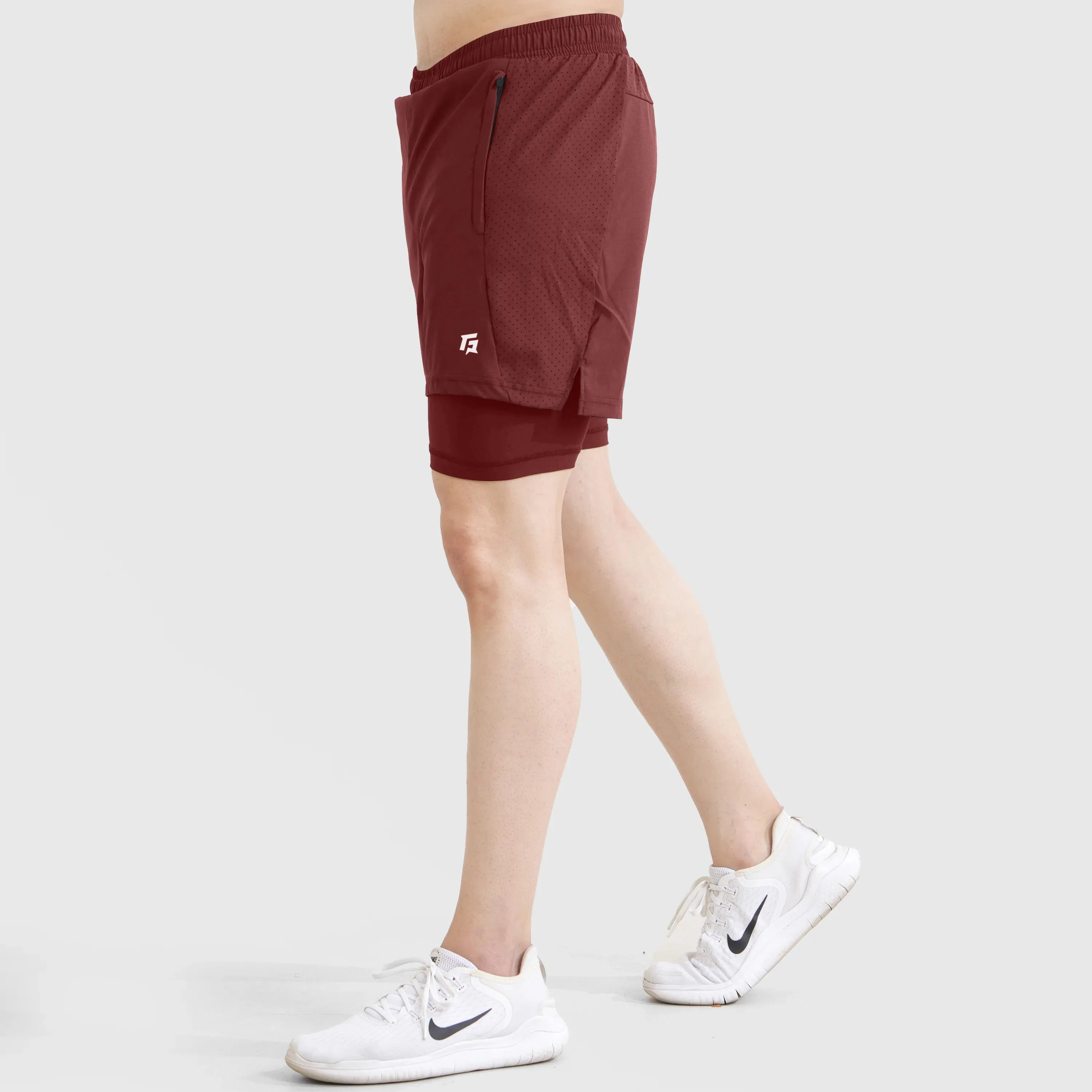 GA Laser Grip Shorts (Maroon)