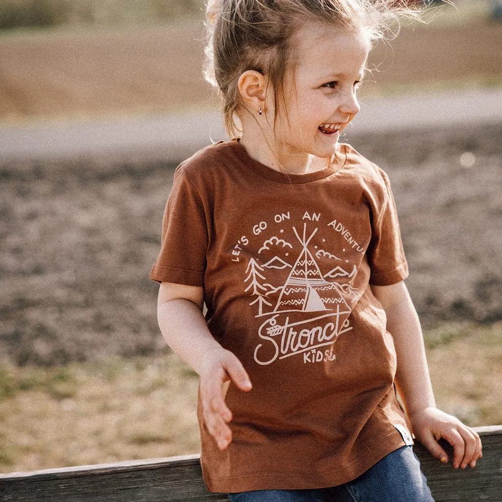 Go On Adventure Kids T-Shirt (Caramel)