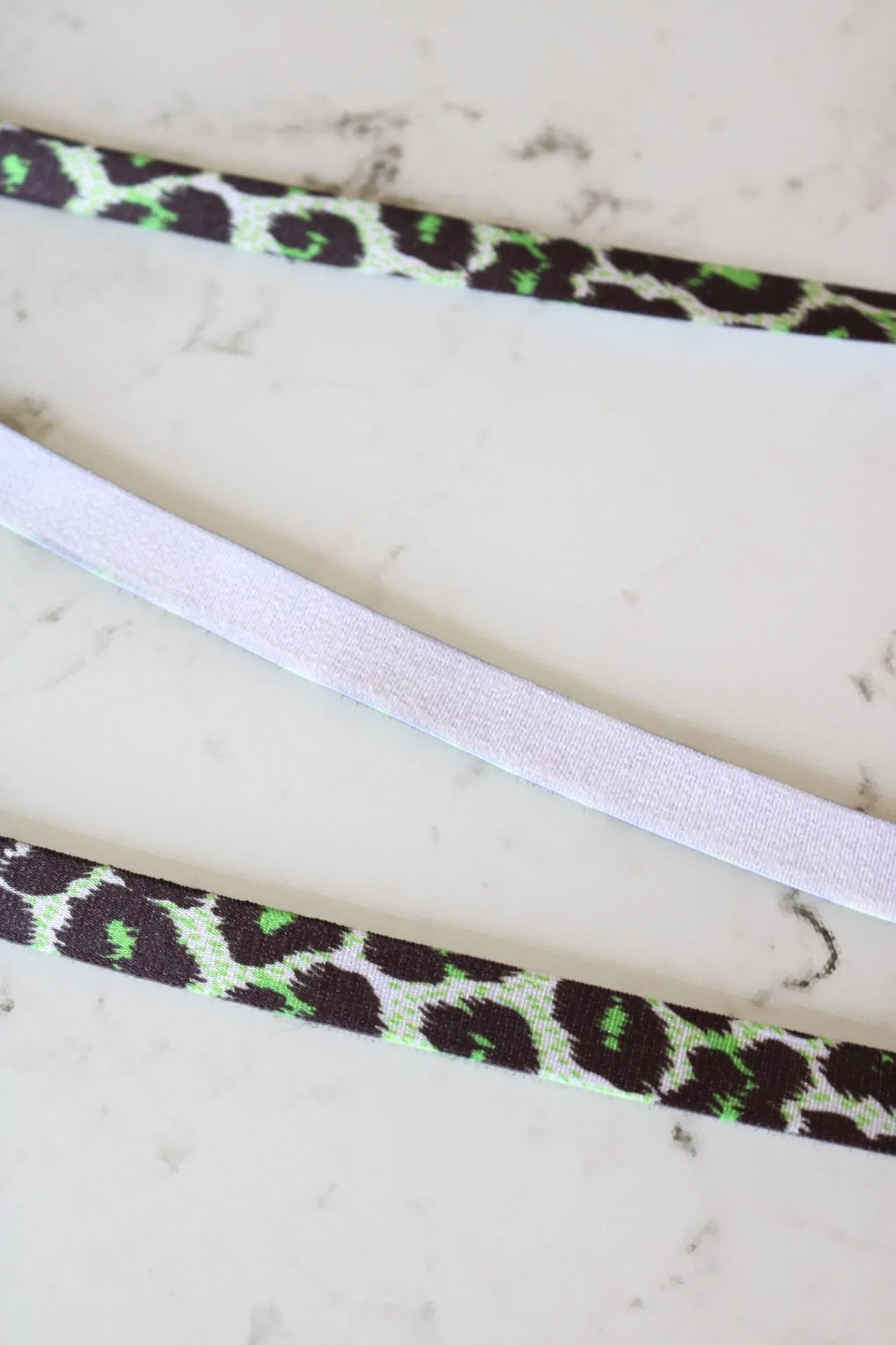 Green Cheetah 1/2" (13mm) Satin Strap Elastic