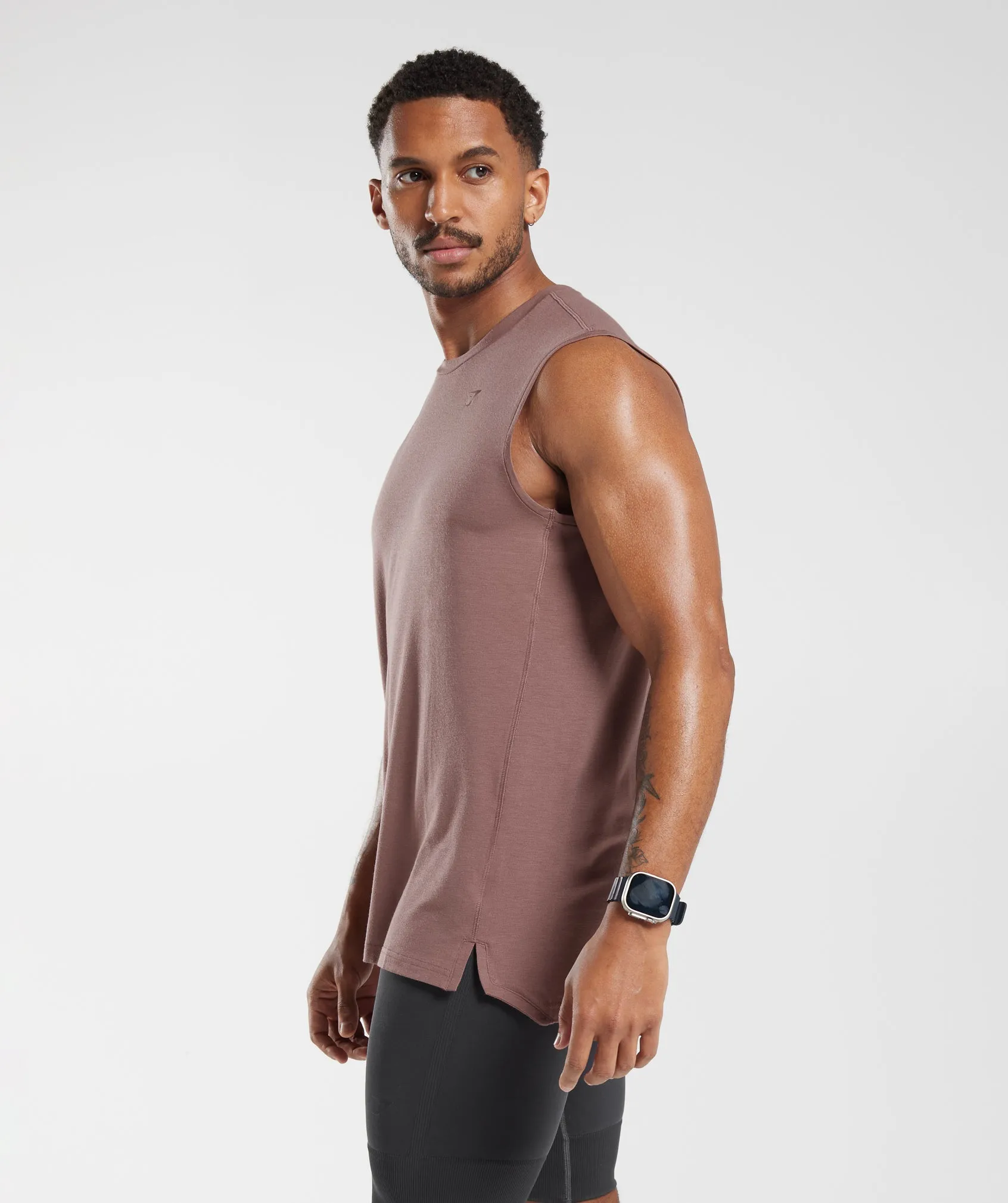 Gymshark Studio Breath Tank - Dusty Maroon