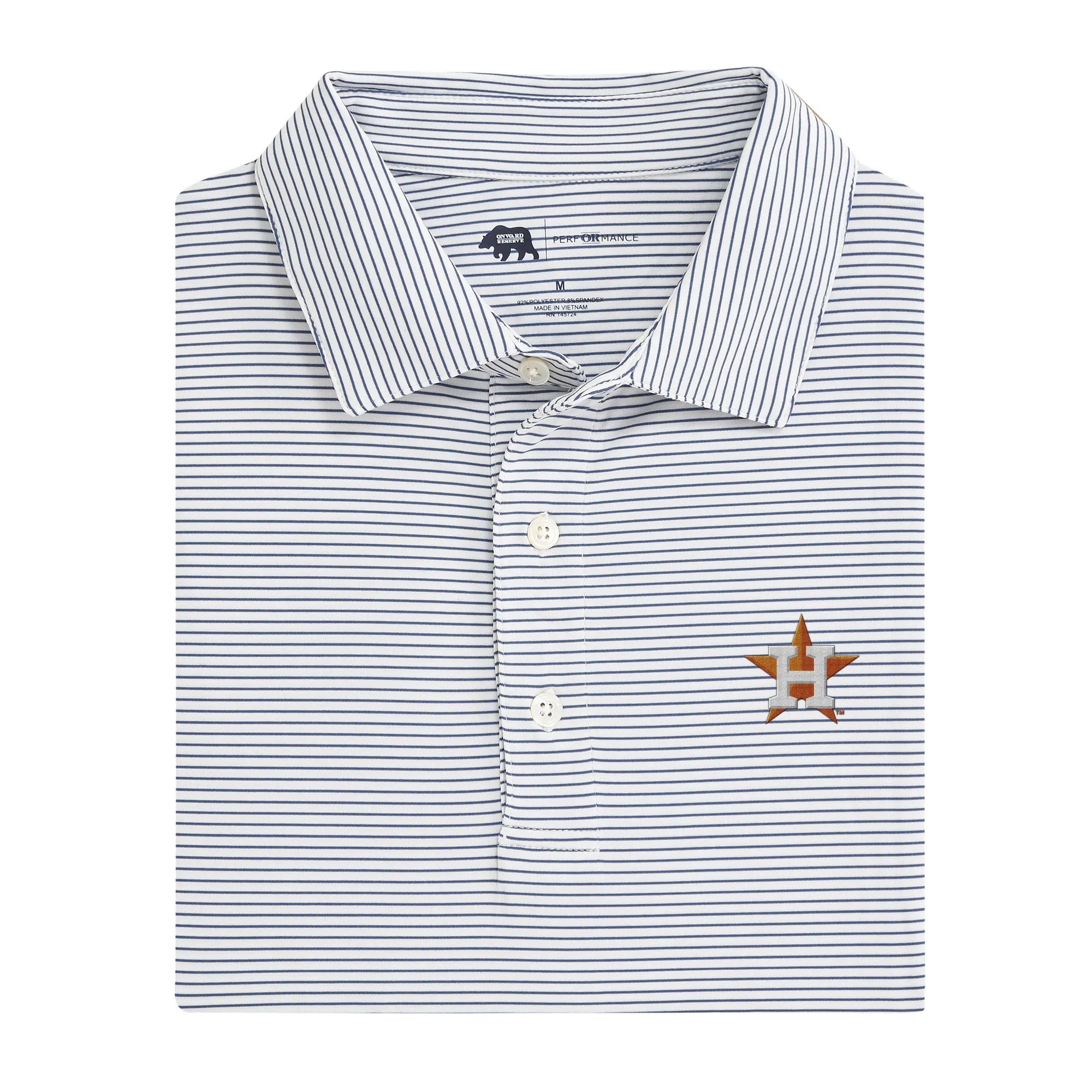 Houston Astros Birdie Stripe Performance Polo