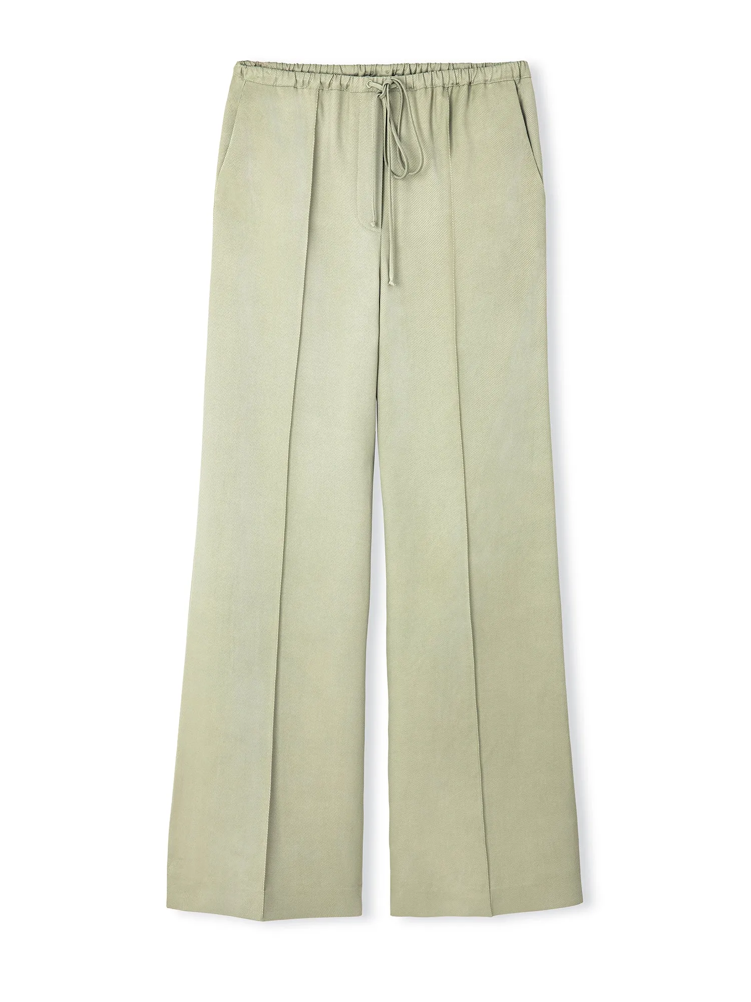 Ipekyol Wide Leg Fit Trousers With Ribbed Stitching Light Khaki