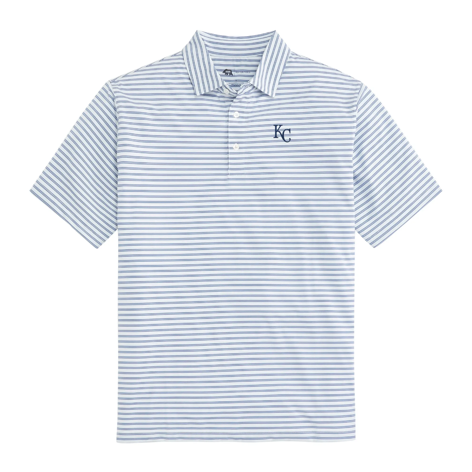 Kansas City Royals Wedge Stripe Performance Polo