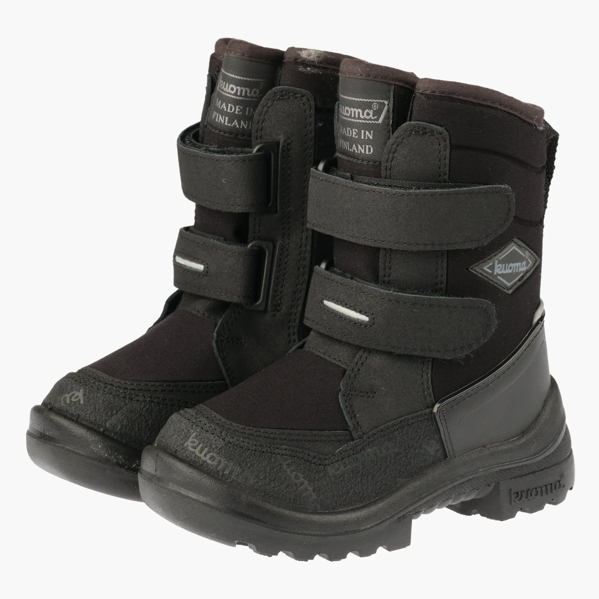 Kids´ winter boots with strap closure Crosser, Black/Black