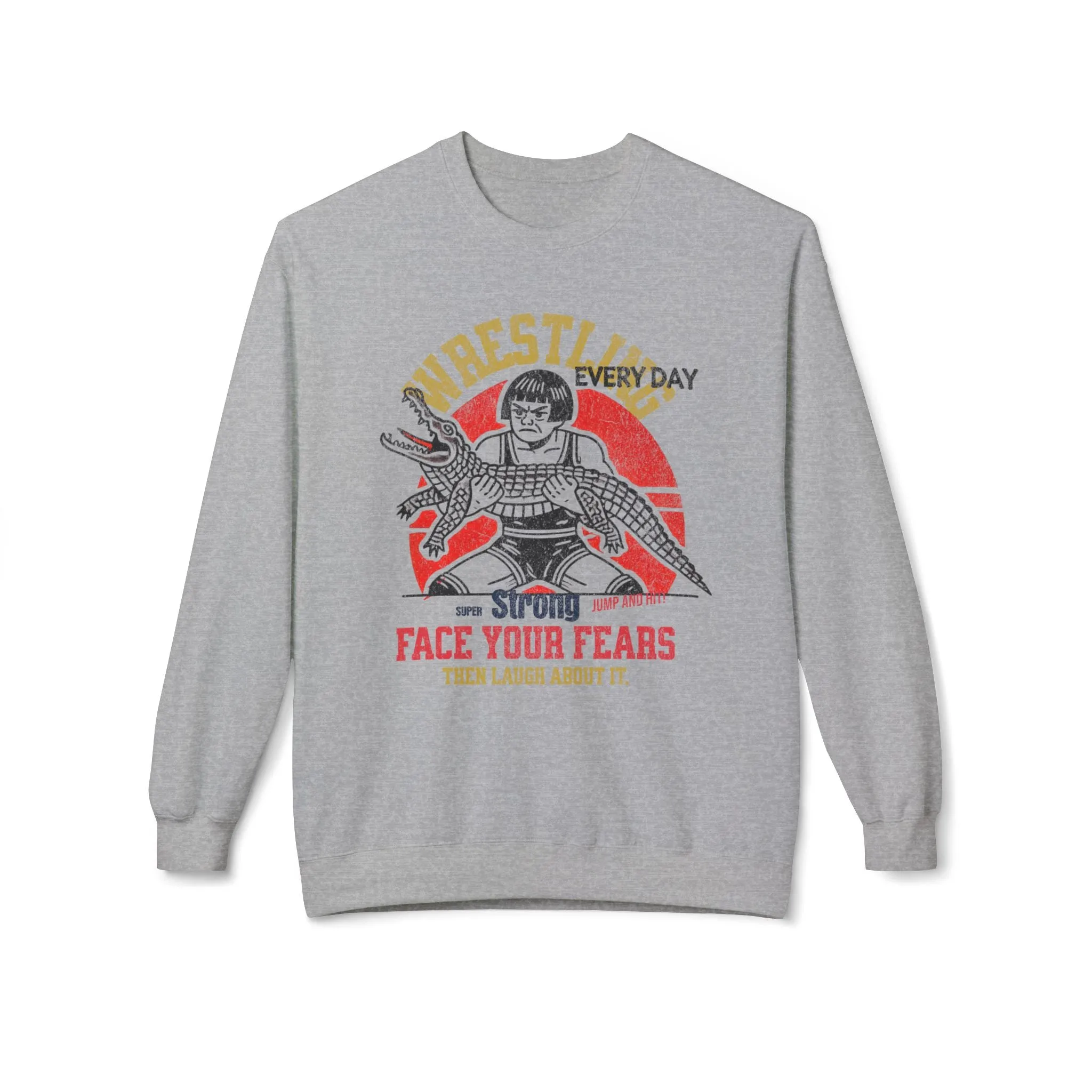 Korea -  Face your fears Unisex Midweight Softstyle Fleece Crewneck Sweatshirt  - StyleMZ