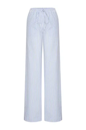 Laurel Striped Poplin Trousers Blue