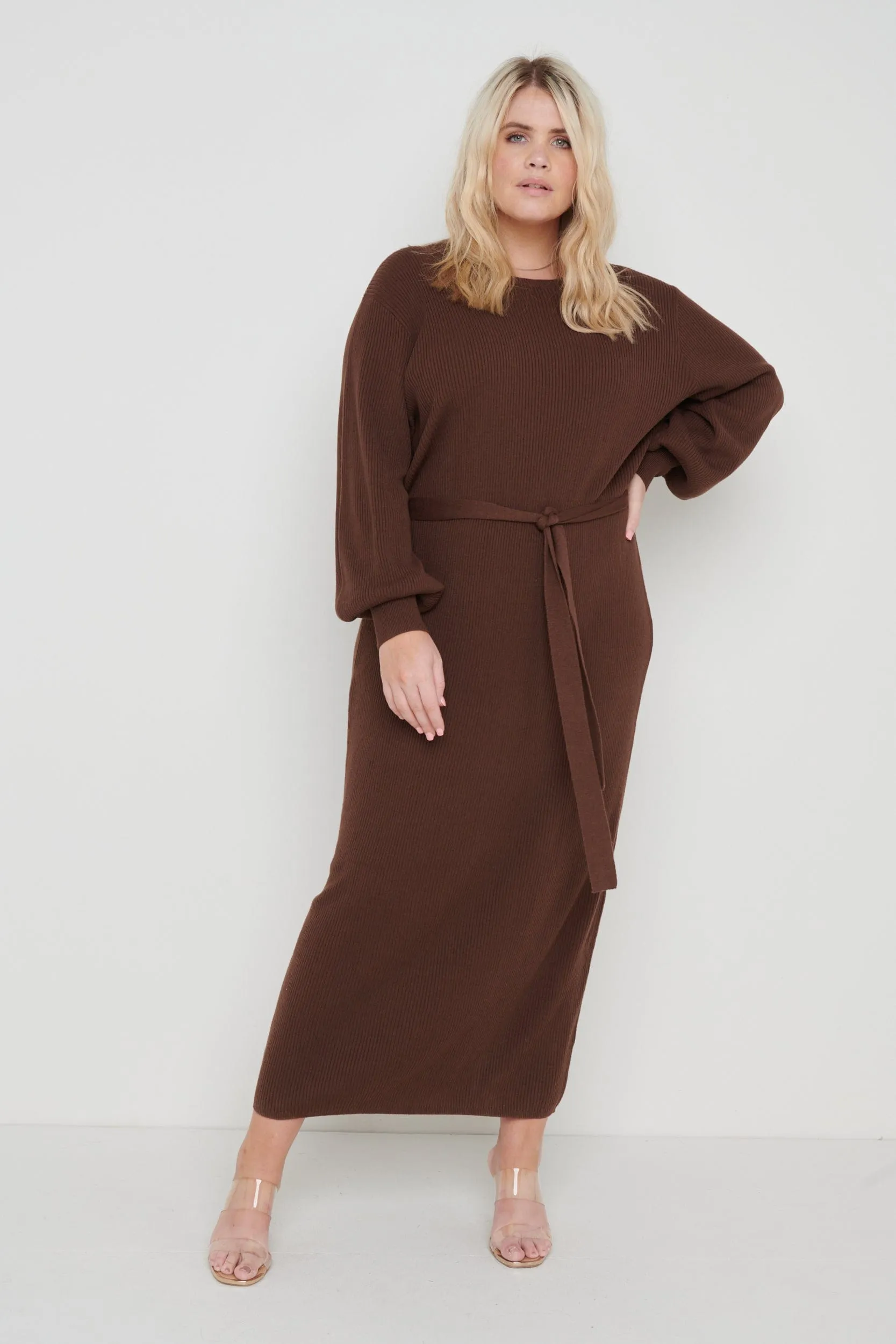 Mae Crew Neck Knit Dress - Forest Gateau