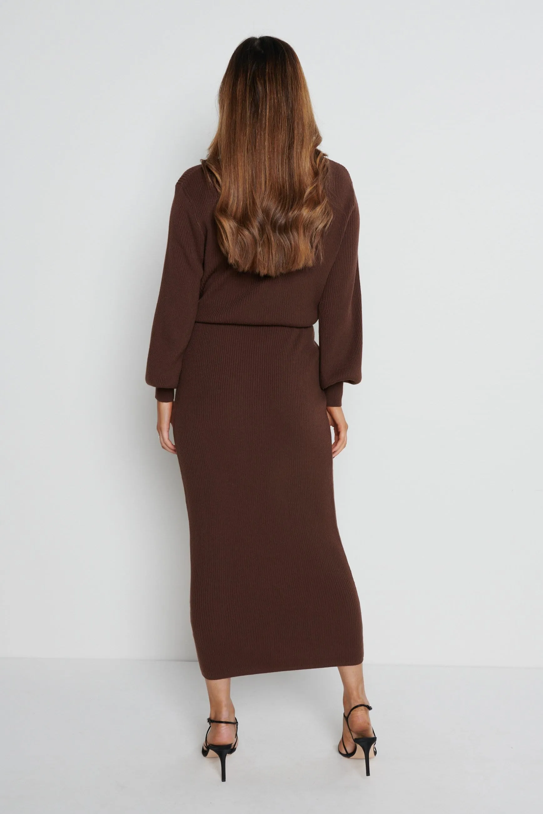 Mae Crew Neck Knit Dress - Forest Gateau