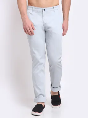 Men's Casual Flat front Light Blue  Trousers