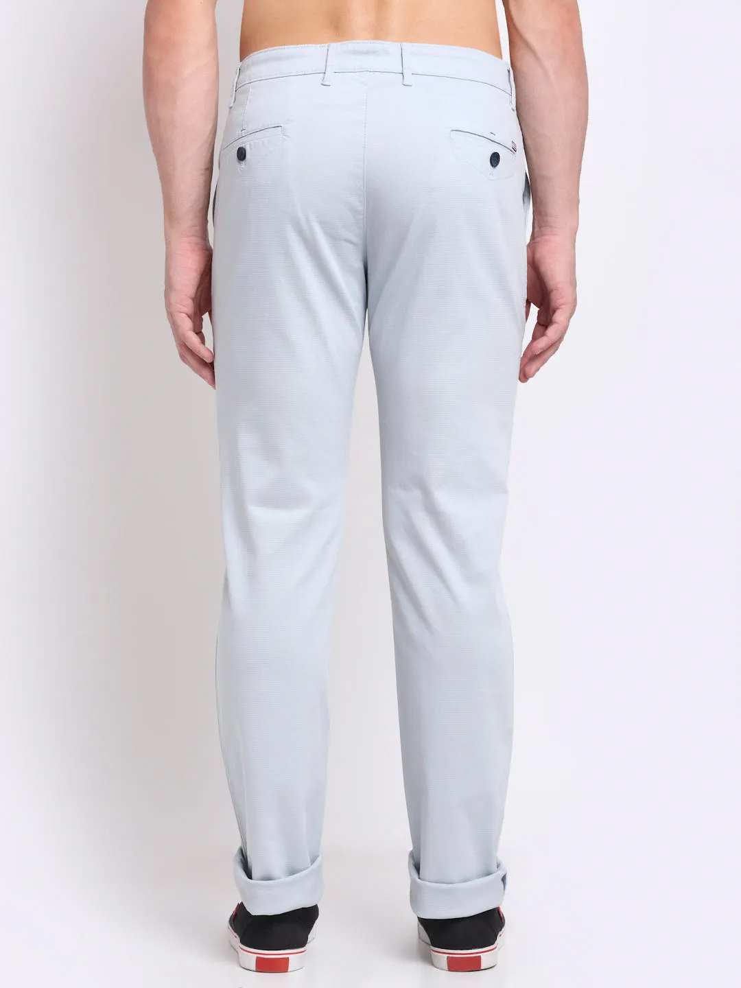 Men's Casual Flat front Light Blue  Trousers