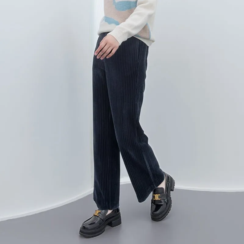 Navy Blue Wide Leg Pants