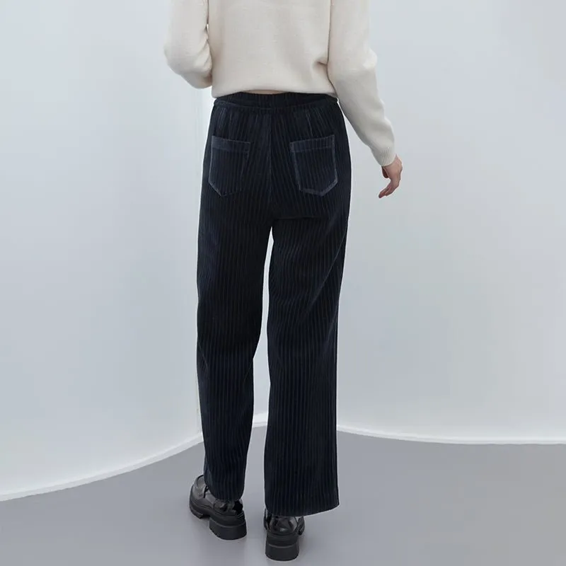 Navy Blue Wide Leg Pants