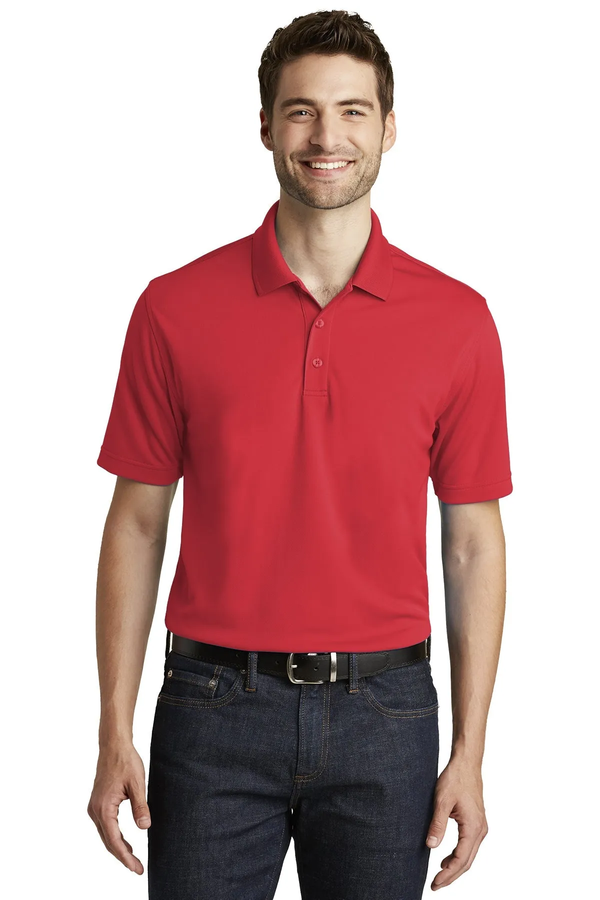 Port Authority Dry Zone UV Micro-Mesh Custom Polos, Rich Red