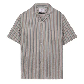 Portuguese Flannel Rugged Stripe SS Shirt Multi Stripe