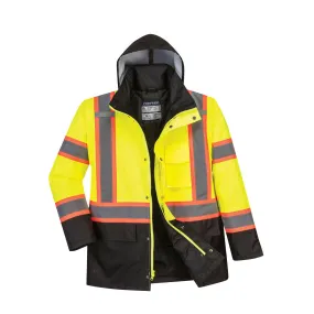 Portwest Hi-Vis Contrast Tape Traffic Jacket (US369YBR)