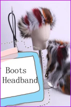 [Pre-sale] Faux Fur Headband/Boots Set