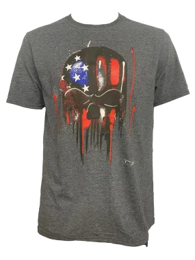 Red White Blue Patriot Skull Drip Tee