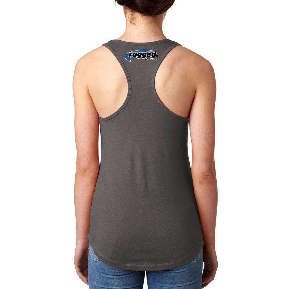 Rugged Radios GARAGE Ladies Racerback Tank Top - Grey