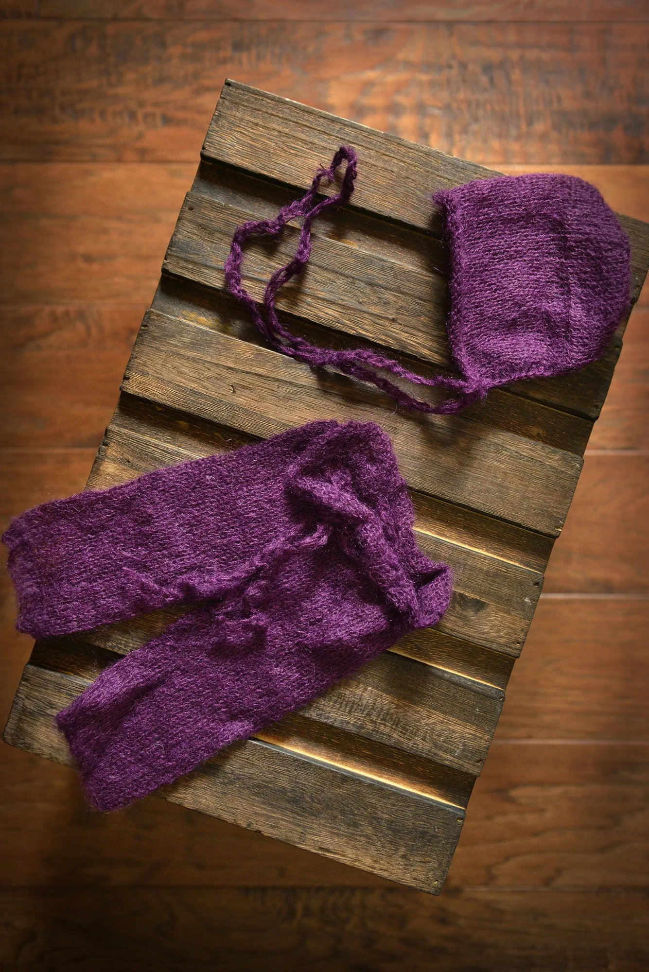 SET Mohair Pants and Bonnet - Intense Violet