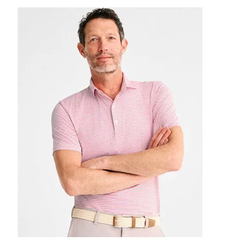 Seymour Striped Polo in Azalea by Johnnie-O