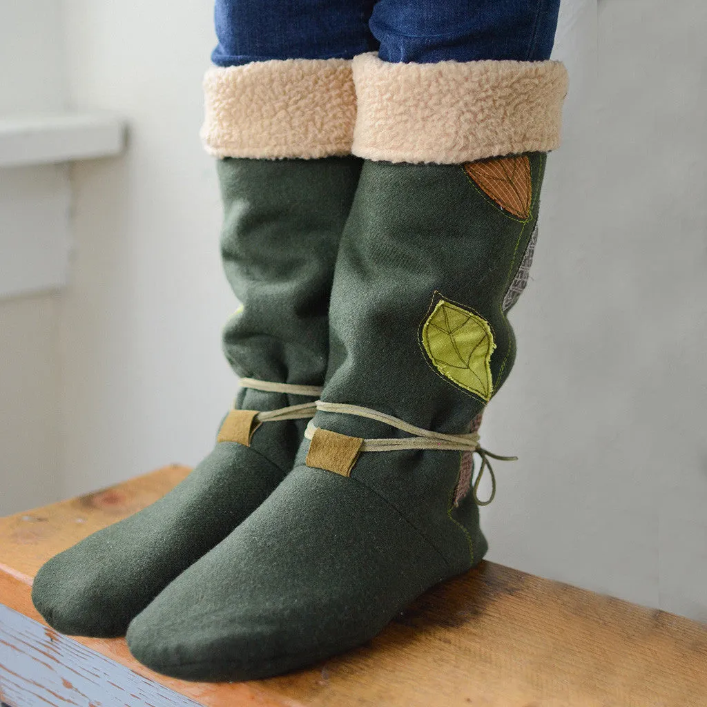 Tie Back Boots Sewing Pattern - Adult