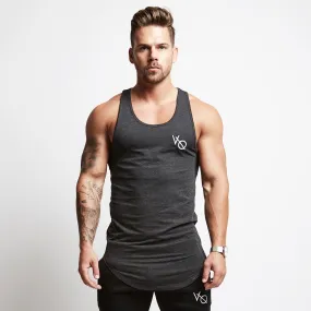 Vanquish Essential Charcoal Grey Longline Tank Vest