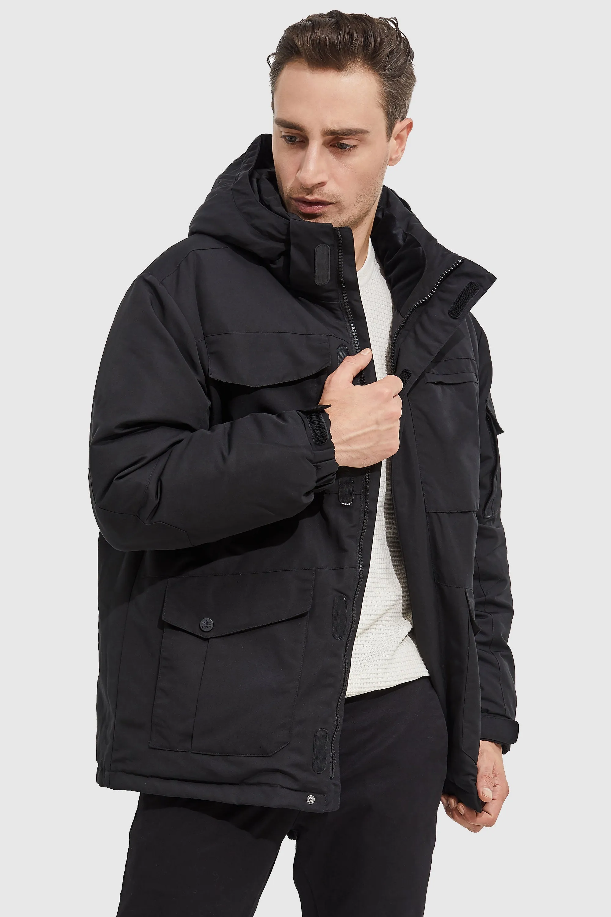 Warm Anorak  Detachable Hood Down Parka