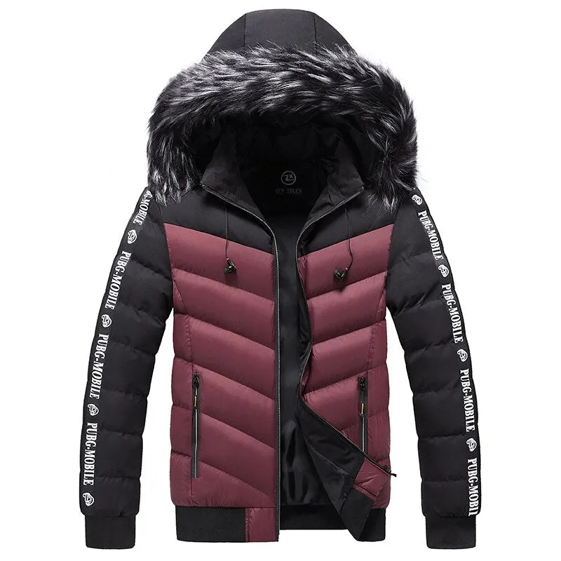 West Louis™ Patchwork Thick Warm Fur Hood Waterproof Parka