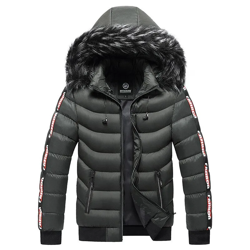 West Louis™ Patchwork Thick Warm Fur Hood Waterproof Parka