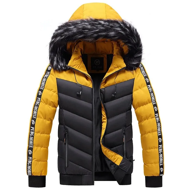 West Louis™ Patchwork Thick Warm Fur Hood Waterproof Parka